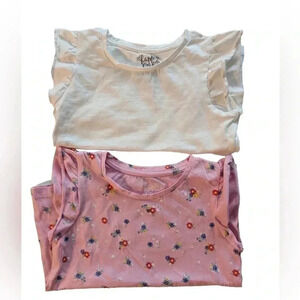 C& A Happy Girls Club Short Sleeves Shirt Cotton Floral Bundle SZ 4T ( 104 EU)